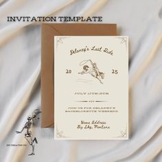 a wedding card with an image of a skeleton on it