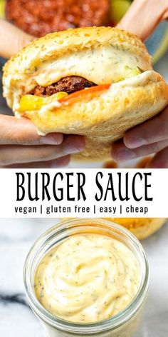 the burger sauce is made with vegan, gluen free and easy to make