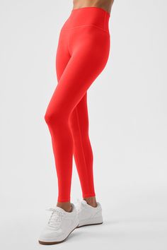 Wondering why these leggings are a fan favorite? Maybe it’s the sculpting, subtly sheeny, high-compression Airlift fabric. Or the fact that they fit like a glove, complete with a wide, double-layered waistband for a holds-you-in feel. Or the ⅞ length hems that are perfect for petites or an above-the-ankle fit. Pick your color and get ready to wear yours on repeat. Ballet Pink, Yoga Shop, Hot Yoga, Alo Yoga, On Repeat, Red Hot, Sweaters Knitwear, Hot Summer, Outfits With Leggings