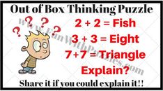 a sign that says out of box thinking puzzle 2, 2, 3, 5, eight