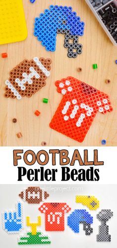 this football perler bead craft is perfect for kids to do with their favorite team