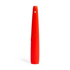 an orange plastic object on a white background