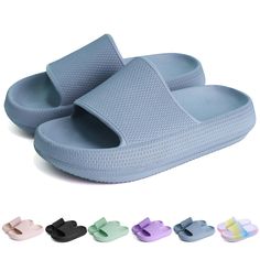 PRICES MAY VARY. 【Buying Tips】The soft EVA material will shrink in high temperature and long time sun exposure. Please do not expose the slippers to the hot sun for a long time to prolong the durability. If you have any questions, we are always here to help. 【Soft Comfort】 Crafted from premium EVA material, Kids Cloud Slides offer a feather-light feel that's both plush and easy to clean. Odor-free and quick-drying, ensuring your little one's feet stay fresh and comfortable. 【Safety First】Enginee Shower Sandals, Cloud Slides, Slip On Slippers, Pool Shoes, Summer Slippers, Walking On Clouds, Girls Bathroom, Sun Exposure, Stay Fresh