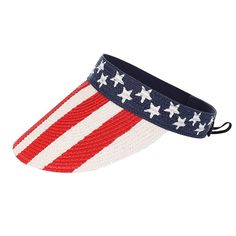 American Flag Roll Up Wide Brim Summer Beach Sun Visor Straw Hat - White 55% Paper, 45% Polyester Roll This Hat Up And Put It In Your Purse, Glove Box, Just About Anywhere And Be Ready For The Sun Protect That Beautiful Face With The 5 1/4" Wide Brim Adjustable Hook & Loop Closure Provides A Perfect Fit For Anyone With A Head Circumference Of 21" Or More Blue Sun Hat Cap For Summer, Blue Summer Sun Hat Cap, Patriotic White Hat For Summer, Casual Summer Straw Cap Hat, Red Patriotic Summer Hat, 4th Of July Beach Cap, Summer Beach Sun Cap, Summer Beach Cap Sun Hat, Casual Adjustable Hats For 4th Of July