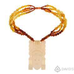 Amber Beads & Ivory Necklace Luxury Amber Spiritual Necklace, 5 Stone Ring, Ivory Necklace, Goddess Of Mercy, Amber Bead Necklace, Guan Yin, Baltic Amber Jewelry, Amber Bracelet, Amber Ring