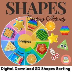 the shapes sorting activity is shown in this image