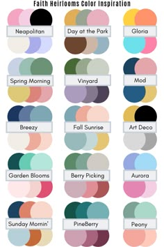 the color chart for different shades of paint