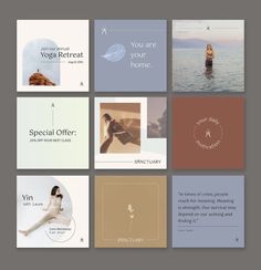 a series of brochures designed to look like an advertisement for yoga and meditation