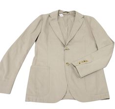 100% Cotton; Style: Two Button Jacket Length: Regular Size Type: Regular Original Gucci tags included Made in Italy Gucci Single-breasted Semi-formal Outerwear, Luxury Beige Gucci Outerwear, Gucci Semi-formal Single-breasted Outerwear, Gucci Single-breasted Outerwear With Notch Lapel, Gucci Single-breasted Wool Outerwear, Cotton Blazer, Trending Today, Women Men Shoes, Dust Cover