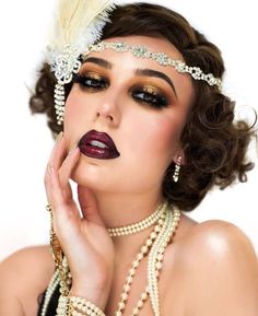 1920s Makeup Gatsby, Roaring 20s Makeup, 1920s Makeup Look, Great Gatsby Makeup, 1920’s Makeup, 1920 Makeup, Gatsby Makeup, Flapper Makeup, Estilo Charleston