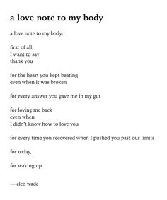 a love note to my body