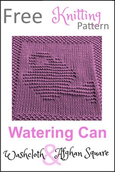 the knitting pattern for flamingo afghan and afghan square is shown in pink, with text that