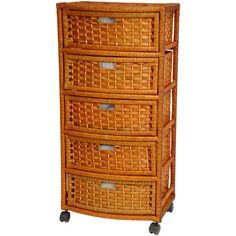 the four drawers are made out of wicker and each has different color options to choose from