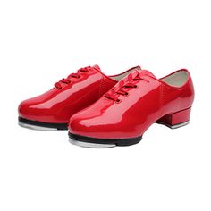 Unisex Leatherette Red 3cm Heel Tap Shoes With Lace-up Dance Shoes Red Slime Easy, Dance Store, Tap Dancing, Heel Tap, Costume Shoes, Tap Dance, Diy Slime, Costume Accessories, Tap Shoes