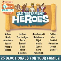 an advertisement for the children's bible book, old testament heros by joshua and abraham