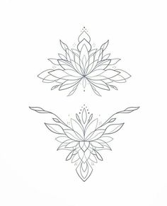 two lotus tattoos on the back of their arms, one is black and white with an intricate