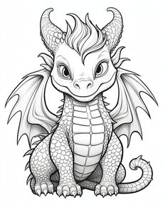 a cartoon dragon sitting on the ground