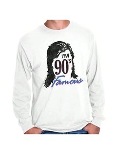 Im 90s Famous Retro Funny Gym Workout Long Sleeve TShirt Men Women White Casual  Long Sleeve Fabric Figure,Graphic,Letter  Medium Stretch  Men Clothing, size features are:Bust: ,Length: ,Sleeve Length: 90s Style Tops For Fan Merchandise In Fall, 90s Style Letter Print T-shirt For Fall, 90s Long Sleeve Graphic T-shirt, 90s Graphic Print Long Sleeve T-shirt, 90s Inspired Long Sleeve Letter Print Tops, 90s Inspired Long Sleeve Top With Letter Print, Pop Culture Long Sleeve Tops With Letter Print, 90s Inspired Long Sleeve Graphic Print Tops, 90s Inspired Long Sleeve Graphic Top