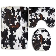 two pieces of cowhide are shown in this image