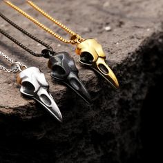 Capture the essence of remembrance with our stunning Bronze Crow Skull Pendant Urn--a truly unique piece of cremation jewelry designed to honor your loved ones. Crafted with meticulous attention to detail, this three-dimensional bird skull necklace is not just a beautiful accessory; it serves as a meaningful keepsake. Available in silver, black, and gold, each pendant is designed to complement any style while offering a discreet way to carry a cherished memory with you wherever you go. Imagine w Bird Skull Necklace, Crow Skull, Bird Skull, Cremation Jewelry, Skull Necklace, Skull Pendant, Name Necklace, Favorite Jewelry, Jewelry Design