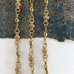 Vintage Fancy Bead Chain, Fancy Brass Chain, 1FT Vintage Gold Wire Wrapped Necklace, Antique Gold Wire Wrapped Jewelry, Gold Brass Chain Necklace With Beaded Chain, Vintage Handmade Brass Chain Necklace, Antique Gold Wire Wrapped Necklace, Handmade Vintage Brass Chain Necklace, Small Envelopes, Fancy Beads, Oval Beads