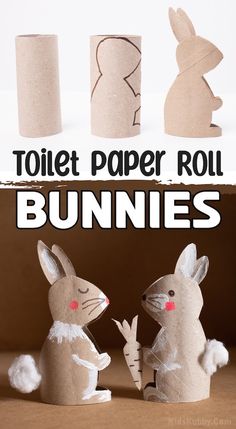 toilet paper roll bunnies with the words toilet paper roll bunnies