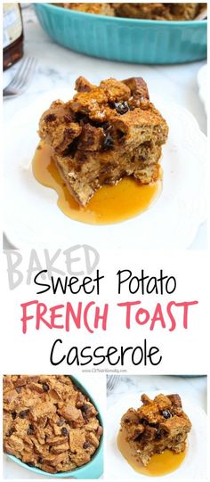 baked sweet potato french toast casserole on a plate