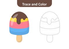 an ice cream cone to be colored, the coloring book for preschool children with easy gaming level