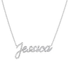 Personalized White Gold Diamond Necklaces, Surprises For Husband, Gold Piece, Children In Need, Personalized Necklace, Name Necklace, Cable Chain, Necklace Set, Natural Diamonds