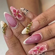 10 Nails Sz M Handmade Makeup, Medium Almond, Blush Nails, Almond Shape, Nail Tattoo, Bling Acrylic Nails, Pink Acrylic Nails