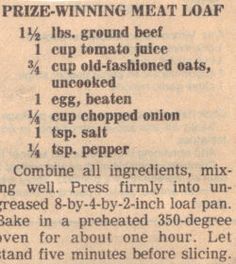 an old recipe is shown with instructions to make it look like they are ready for the oven