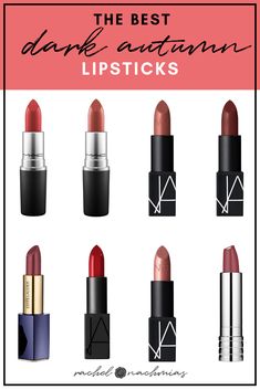 The Best Dark Autumn Lipsticks — Philadelphia's #1 Image Consultant | Best Dressed Lipsticks For Autumn, Lipstick Dark Autumn, Makeup For Dark Autumn Skin Tones, Dark Autumn Mac Lipstick, Deep Autumn Color Palette Lipstick, Nail Colors For Deep Autumn, Tci Dark Autumn, Deep Autumn Color Makeup, Deep Autumn Classic Style