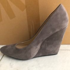 Feels & Looks Like Grey Suede Despite Being Vegan (Manmade). Very Soft & Comfortable (I Had To Buy In Bigger Size). Kate Gray Shoes, Being Vegan, Platform Shoe, Grey Suede, Shoes Brand, Nine West Shoes, Gray Suede, Grey Fabric, Platform Shoes