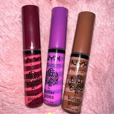 Limited Edition! New! Cute Packaging Makeup, Lip Gloss Black Women, Fancy Cosmetics, Lips Essentials, Nyx Butter, Nyx Butter Gloss, Amazon Beauty