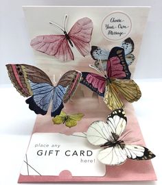 a card with three butterflies on it