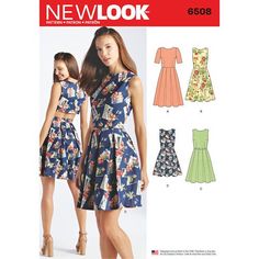 a woman's dress and top sewing pattern from new look