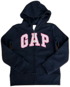 Pink Cotton Hoodie By Gap, Gap Pink Long Sleeve Hoodie, Gap Fleece Hooded Tops, Gap Pink Winter Hoodie, Cute Gap Cotton Outerwear, Cute Cotton Outerwear By Gap, Gap Letter Print Tops For Winter, Gap Winter Tops With Letter Print, Gap Tops With Letter Print For Winter