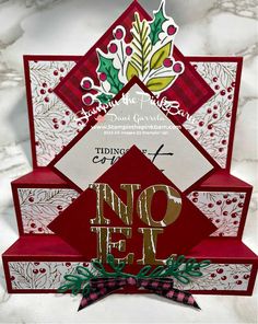 three tiered christmas card made with stampin'up