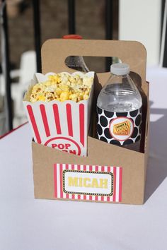 Movie Theme Birthday Party Goodie Bags, Movie Night Birthday Party Target, Backyard Movie Theme Birthday Party, Movie Night Favors, Birthday Party Movie Theme, Movies Party Theme, Drive In Movie Theme Birthday Party, Movie Night Box Ideas, Home Movie Theater Birthday Party