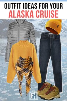 an image of a woman's outfit with text that reads, outfits for your alaska cruise