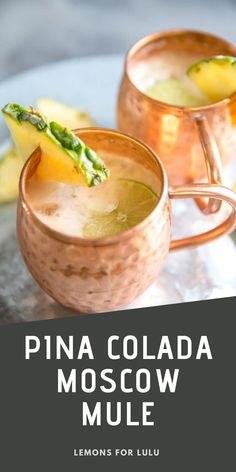 Pina Colada Moscow Mule Cocktail Recipe Friday Cocktails, Bartending Tips, Moscow Mule Recipe, Mule Recipe, Cocktail Drinks Alcoholic, Happy Drink, Summertime Drinks, Best Cocktail Recipes