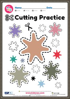 the cutting practice book for children to learn how to cut stars