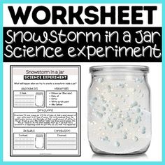 snowstorm in a jar science experiment worksheet for students to practice their writing skills