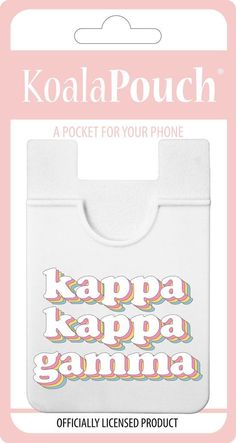 Kappa Kappa Gamma Retro Koala Pouch. Keep all of your valuables safe and secure in one place - no need for bulky bags or purses. The Retro Koala Pouch will securely hold up to 3 cards at a time and helps you with gripping your device as well. Kappa Delta Sorority, Sorority Names, Sigma Delta Tau, Beaded Pouch, Theta Phi Alpha, Phi Sigma Sigma, Alpha Sigma Tau, Delta Phi Epsilon, Kappa Kappa Gamma