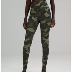 Lululemon Align High-Rise 28” In Heritage 365 Camo Medium Multi Designed For Yoga. Nulu Fabric. You’ll Love These Buttery Soft And Weightless Pants. Great For Your Intense Yoga Sessions, Workouts With Fabric Designed Perfectly For Squats With No Visibility Of Undergarments. Hidden Waistband Pocket Fits A Card Or Key, And Won't Get In Your Way. This Collection's Great For Low-Impact Workouts Like Yoga, Or Whenever You Want To Feel Really, Really Comfortable. Nwot Feeling Nothing, Womens Capris, Low Impact Workout, Yoga Session, Lululemon Align, High Rise Pants, Lululemon Women, Personal Shopping, Cropped Leggings