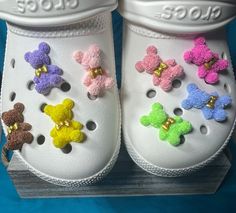 🌹✨ Step into a garden of whimsy with our 3D Rose Petal Bear Jibbitz for Crocs ! 🐻👡 🌟 Blossom your style with 8 enchanting colors: Yellow, Brown, Light Pink, Purple, Hot Pink, Green, Rose, and Blue! 🎨✨ Mix and match for a floral fiesta on your Crocs! 🌈🌷 🚀 Watch as your Crocs transform into a fantastical floral haven, blooming with the charm of these adorable Rose Petal Bear Jibbitz! 🌺🌟 Each step is a magical stroll through a petal-filled wonderland! ️🌠 🌸 Let your special someone know Taylor Swift Shoes, Jibbitz For Crocs, Bling Crocs, 3d Rose, Croc Charms, Shoe Insoles, Green Rose, Shoe Charms, Rose Petals