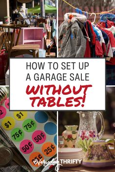 how to set up a garage sale without tables