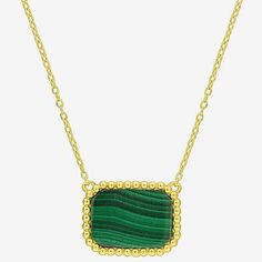 Features: Quick ShipJewelry Closure: Spring Ring ClaspLink Construction: SemisolidShape: EmeraldStone Cut: EmeraldStone Millimeter Measurement: 14 Mm Length, 10 Mm WidthMetal Color: YellowChain Length: 17 InchChain Width: 1 MillimetersPendant Length: 13mmPendant Width: 15mmChain Construction: CableCare: Wipe CleanStone Type: 1 Genuine MalachiteAuthenticity: Genuine StoneMetal: 18k Gold Over SilverNecklace Type: Pendant NecklacesPendant & Charms Type: PendantsCountry of Origin: Imported Silver Pendant Necklace, Type 1, Spring Rings, Pendant Necklaces, Jewellery And Watches, Silver Pendant, Clothing And Shoes, 18k Gold, Fine Jewelry