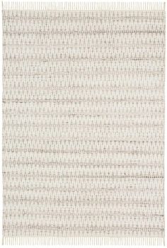 a white rug with fringes on the bottom and one line in the middle, against a white background