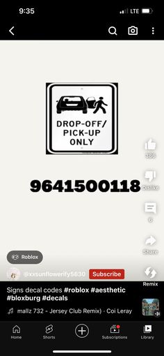 an image of a sign that says drop off only on the back of a cell phone